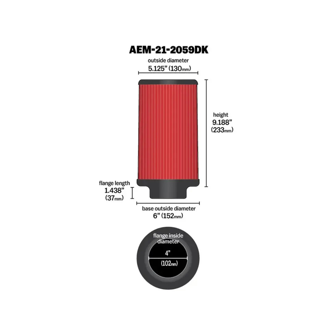 AEM 21-2059DK DryFlow Universal Hava Filtresi