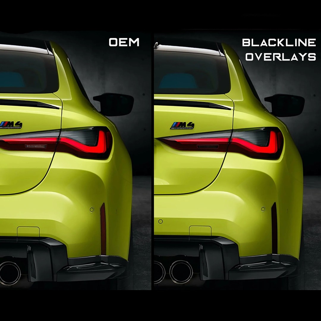 Goldenwrench Bmw M3 / M4 Competition (2021+) G80 / G82 Blackline Arka Reflektör Kapağı Takımı