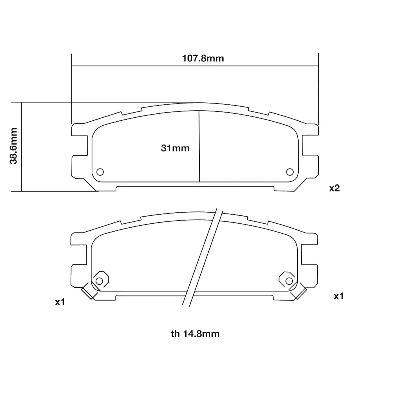 Brembo Rear Brake Pad Set - Subaru Impreza, Legacy, SVX - 07.B315.18