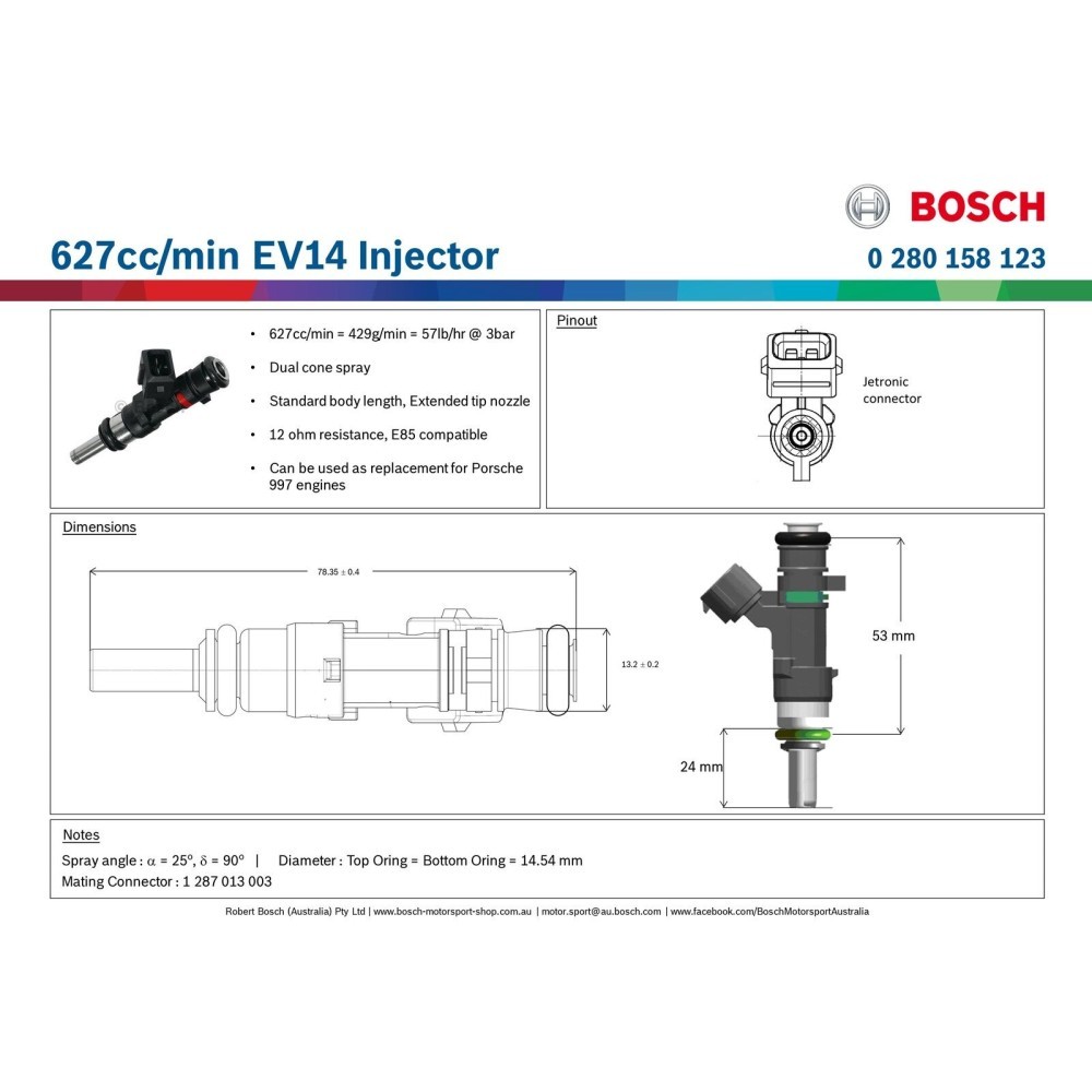 Bosch - 0280158123 630cc Benzin Enjektörü