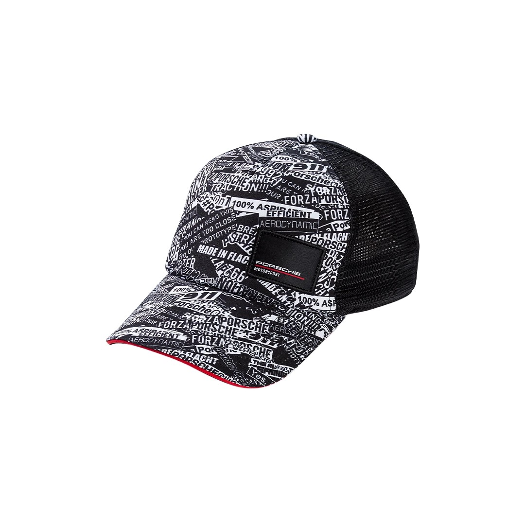 Porsche Design Motorsport 5 Delikli Siyah Beyaz Cap