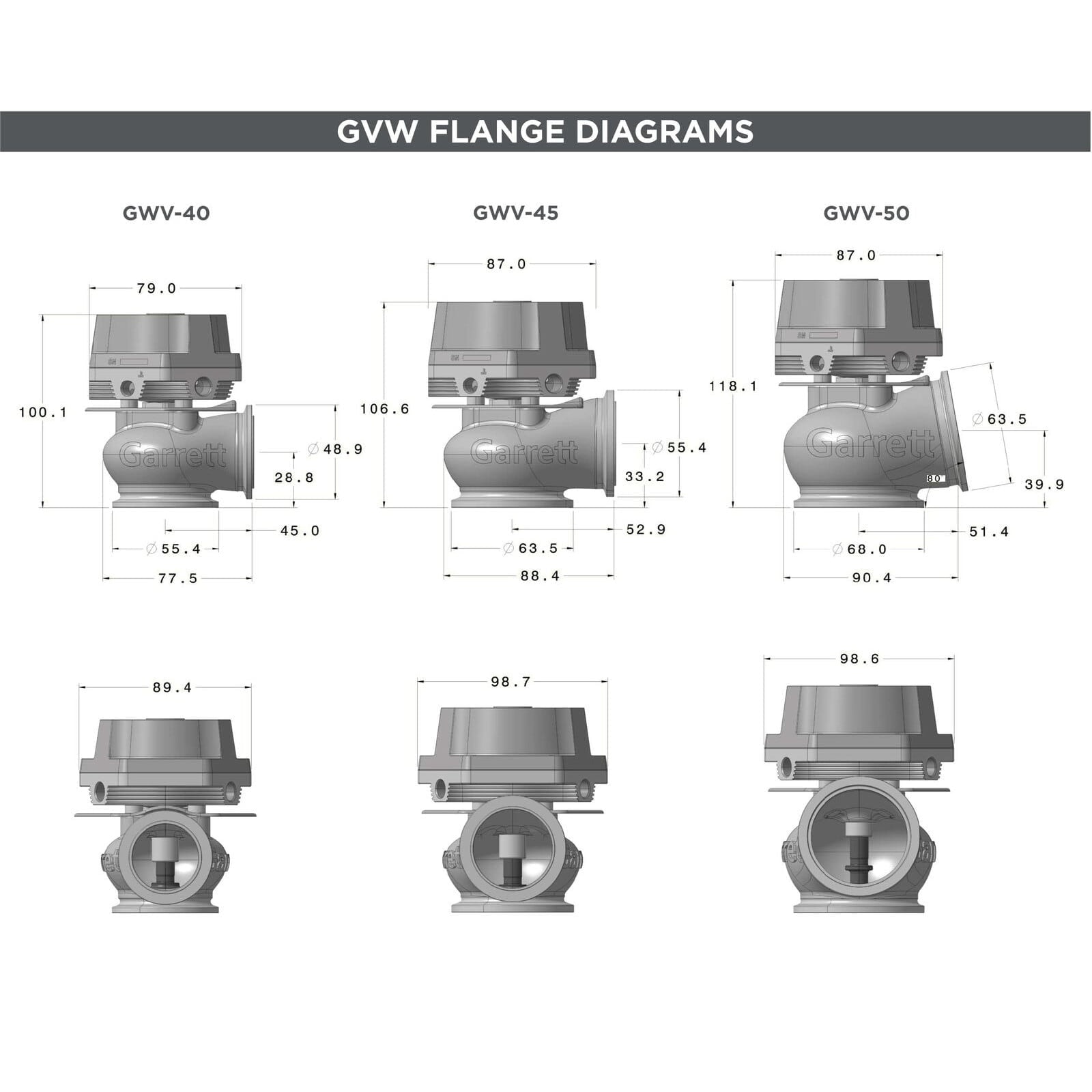 Garrett GVW-40 Vent Wastegate – Silver (40mm) 908827-0004