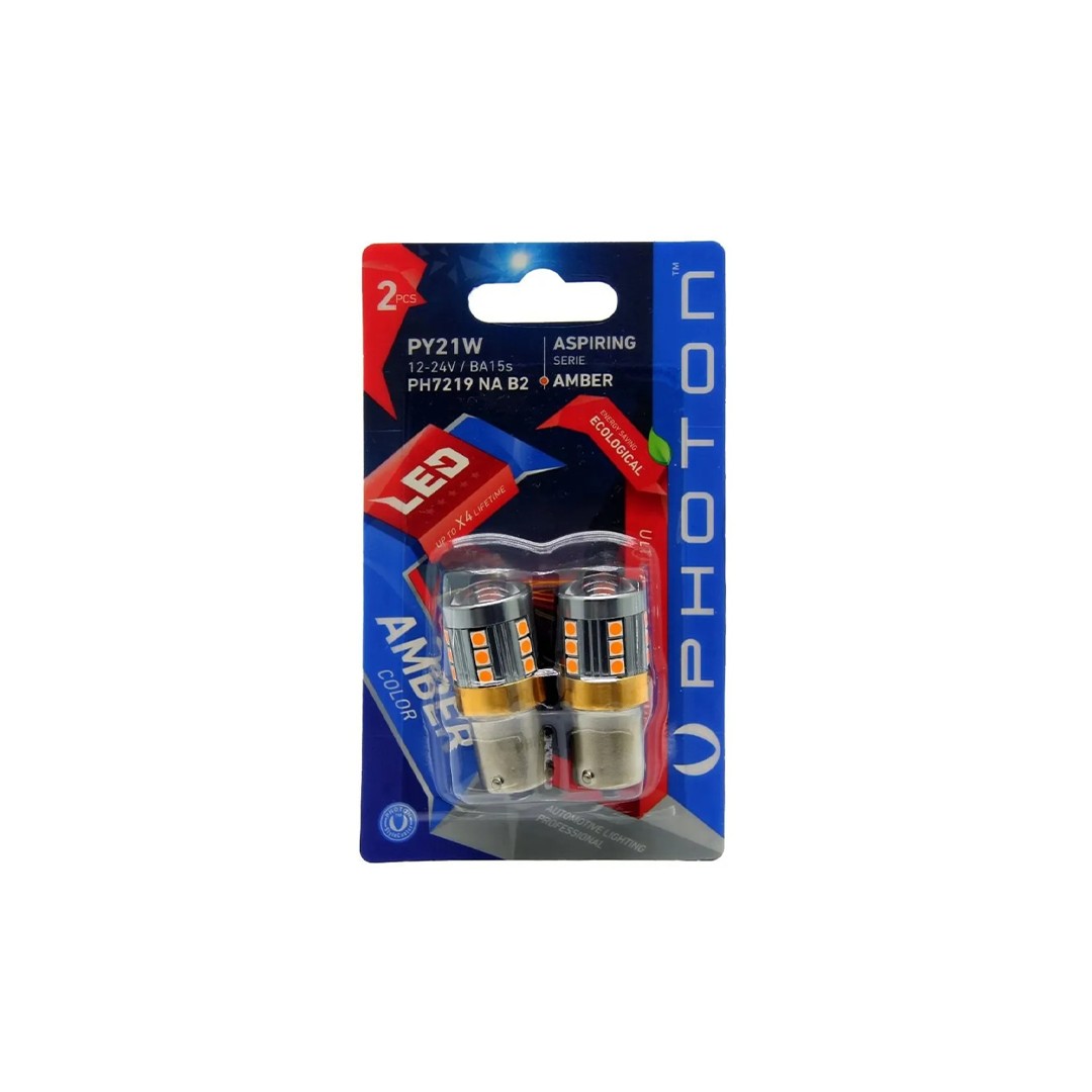 Photon P21W Amber 93 2-Piece Blister Led