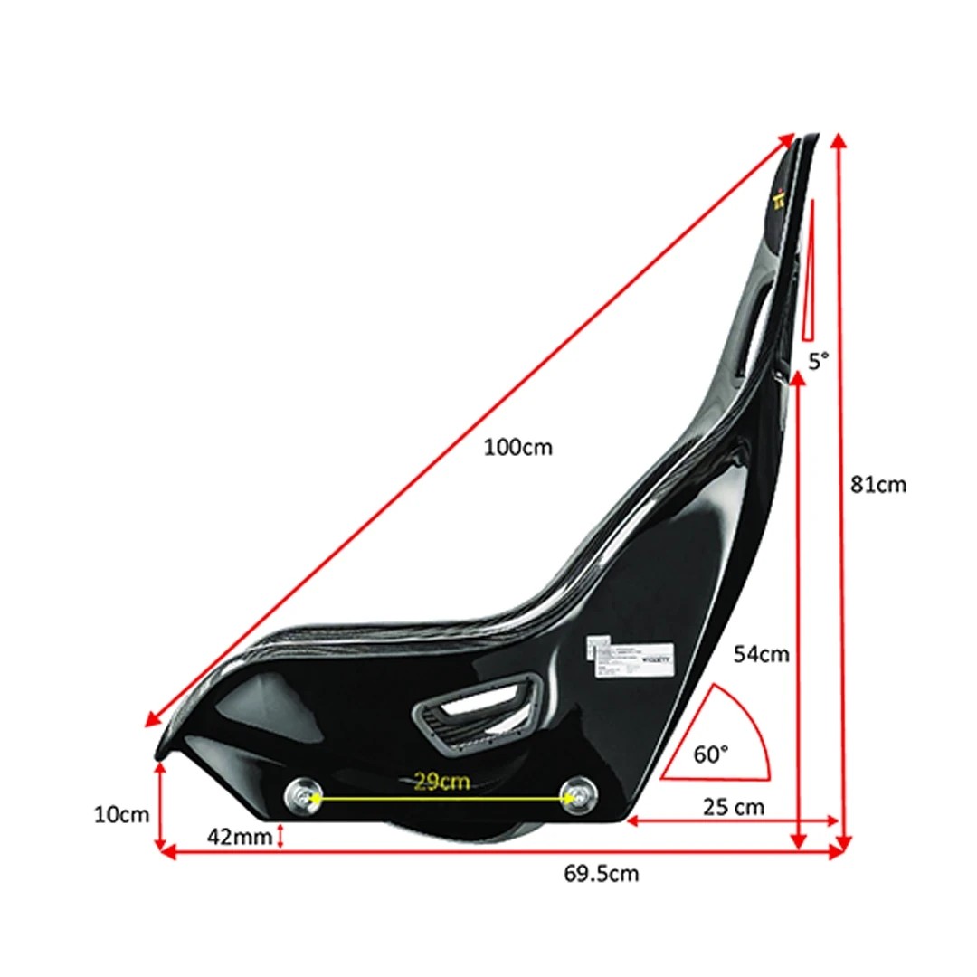 Tillett B6 Karbon GRP Screamer 5,8kg 47cm Yandan Montajlı Spor Araç Koltuğu