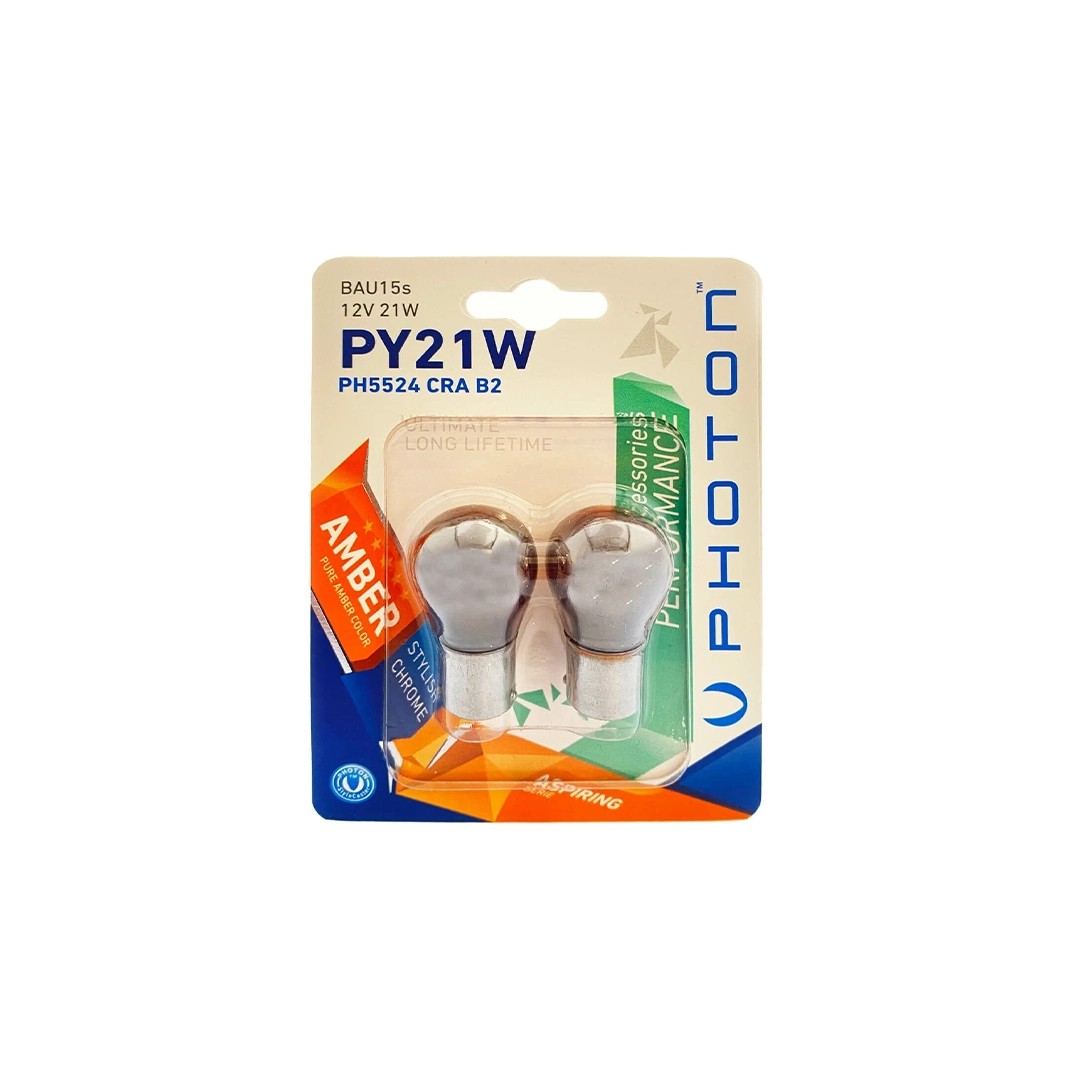 Photon P21W Chrome 12V 93 Amber Bulb