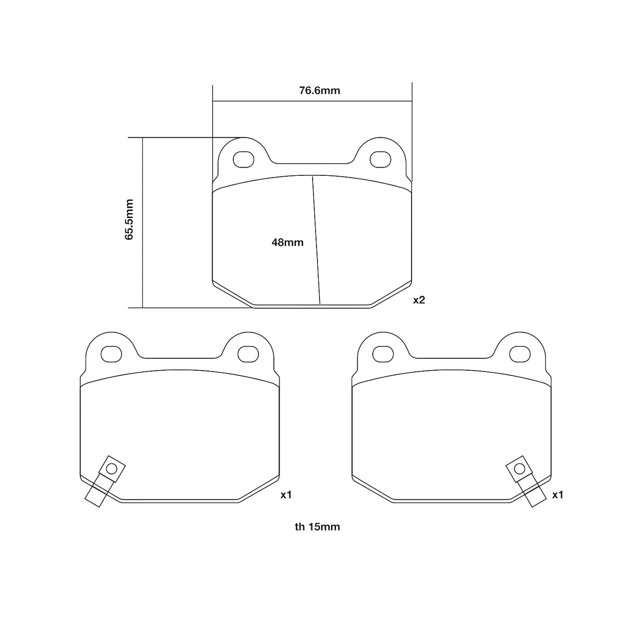 Brembo Rear Brake Pad Set - Opel Ascona, Manta, Kadett, Rekord - 07.B315.27