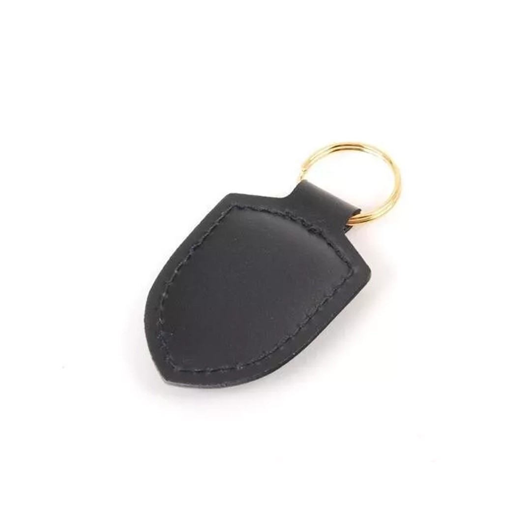 Porsche Leather Porsche Emblem Keychain Black