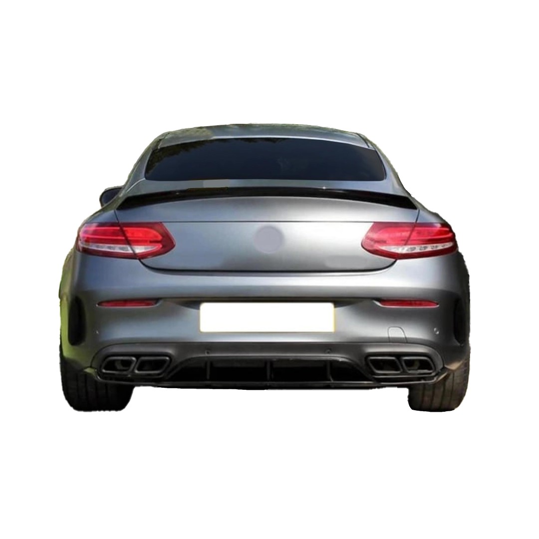 Edition 1 Piano Black Diffuser & Exhaust Set for Mercedes W205 C Coupe AMG