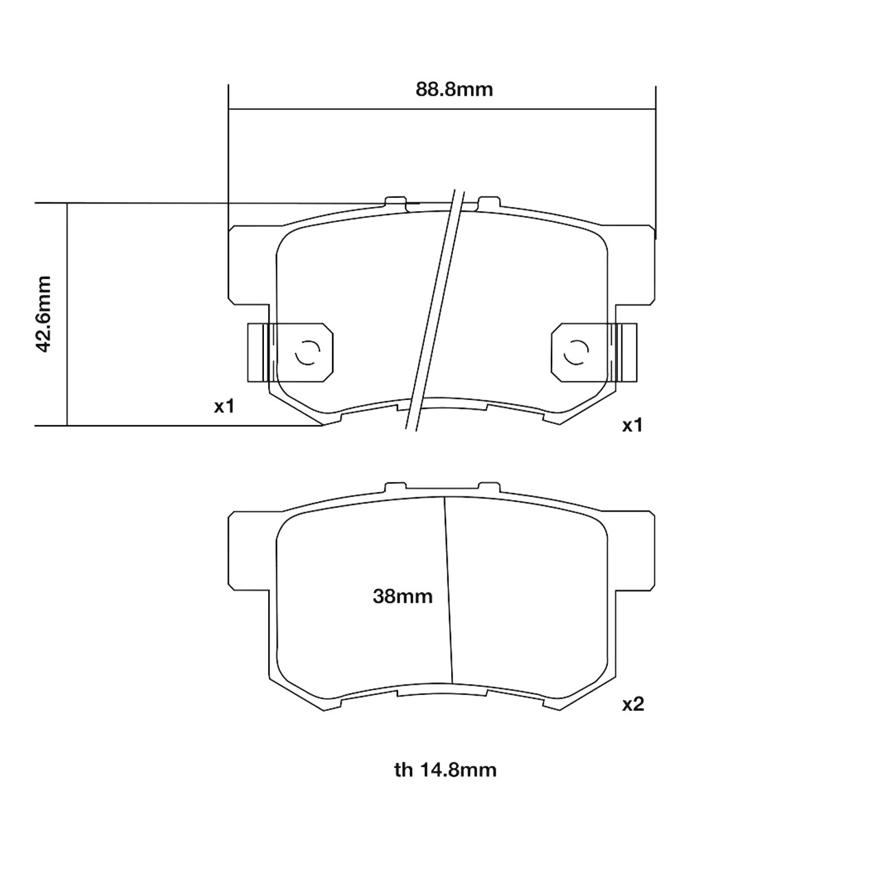 Brembo Rear Brake Pad Set - Honda Civic VIII FD-FA - 07.B315.05