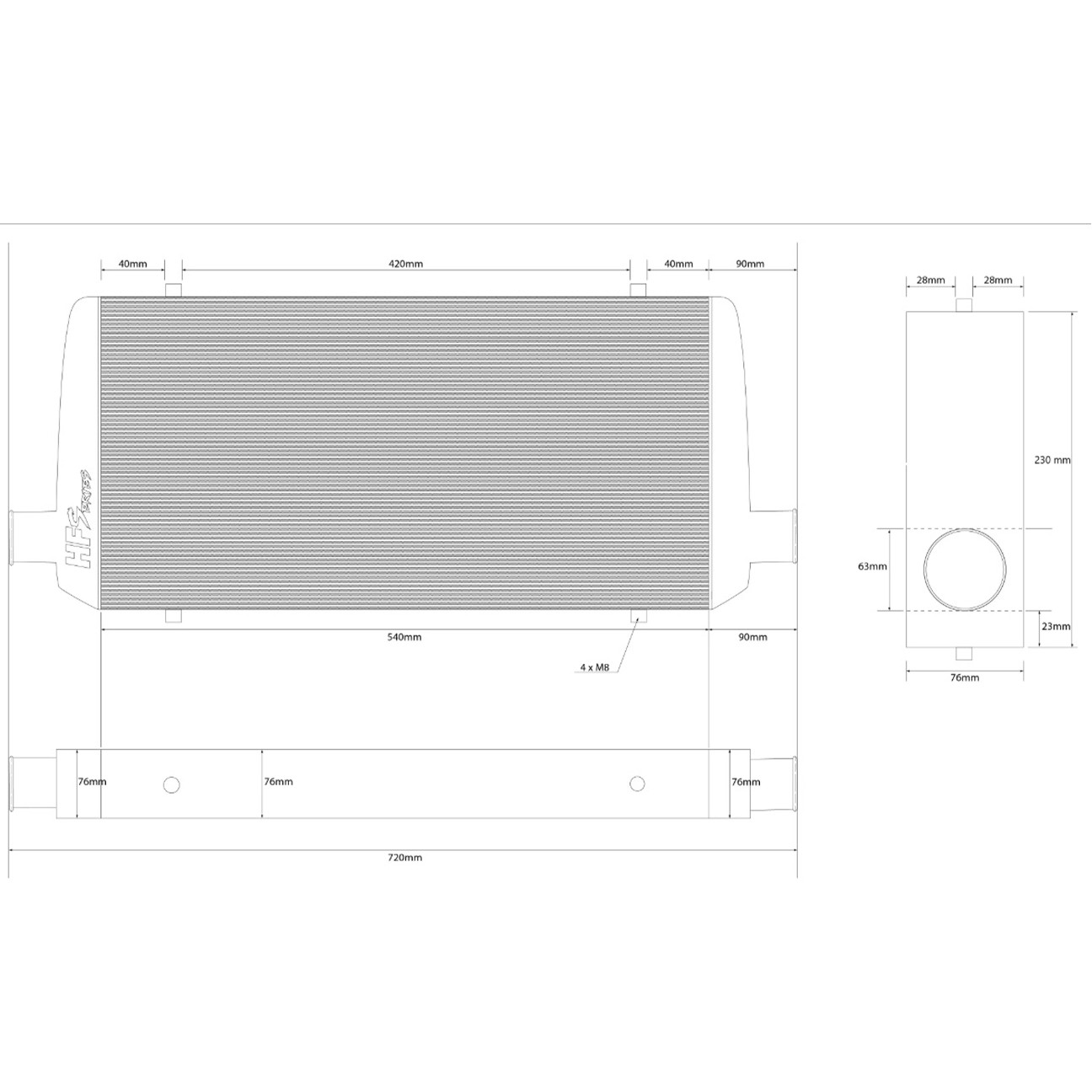 HG-Motorsport Universal 11.5 Litre Intercooler