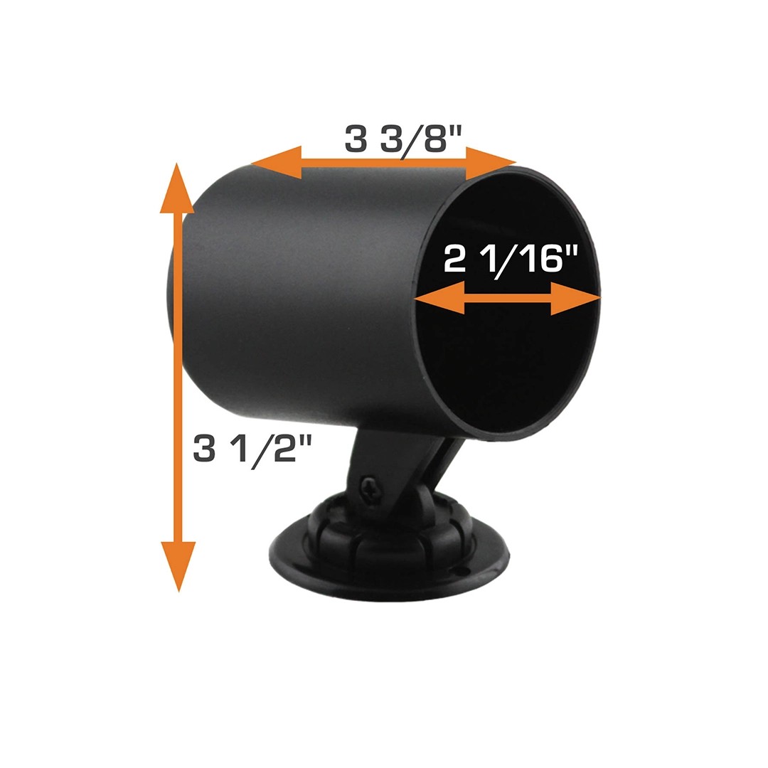 GlowShift Universal Black Single Gauge Swivel Dashboard Pod