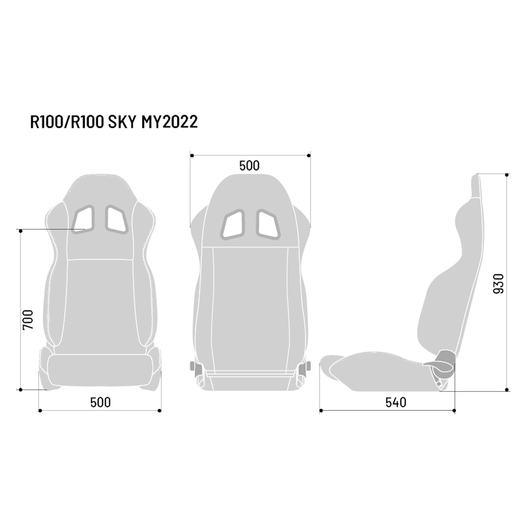 Sparco R100 Deri Cadde Koltuğu (Siyah)
