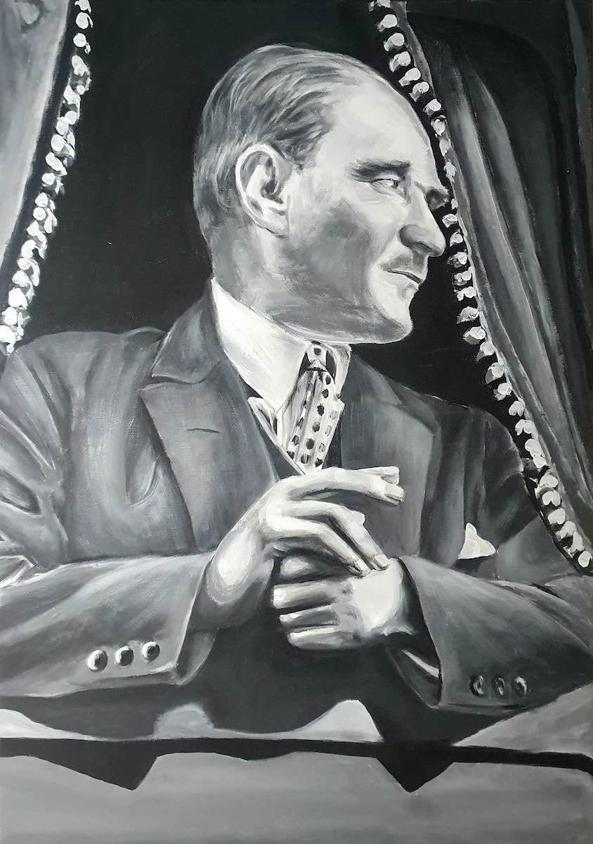 'Gazi Mustafa Kemal Atatürk'' Tuval Üzeri Akrilik Boya Tablo 100x70 cm