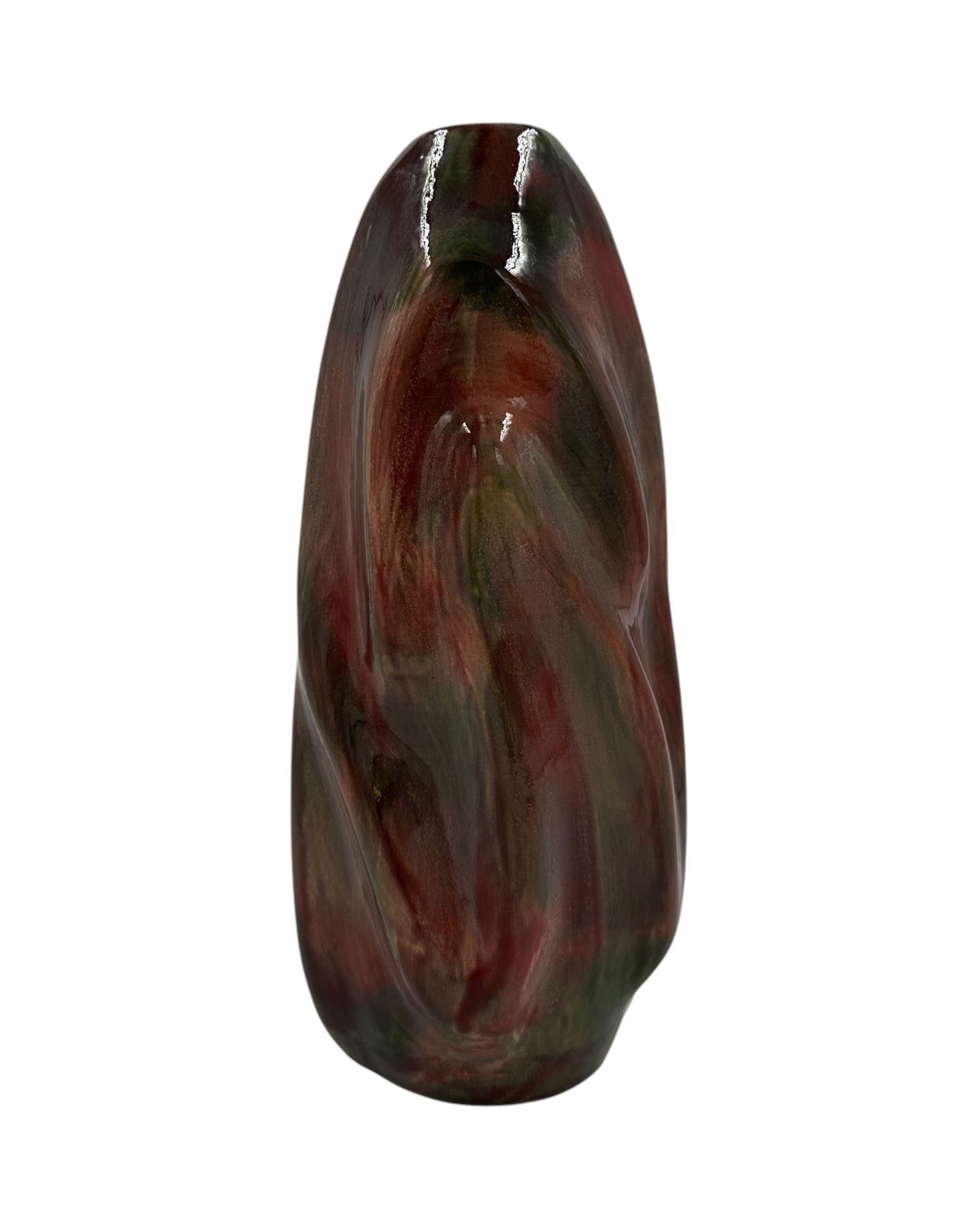 Seed Vazo (El Yapımı-Seramik)(Kırmızı-Siyah)