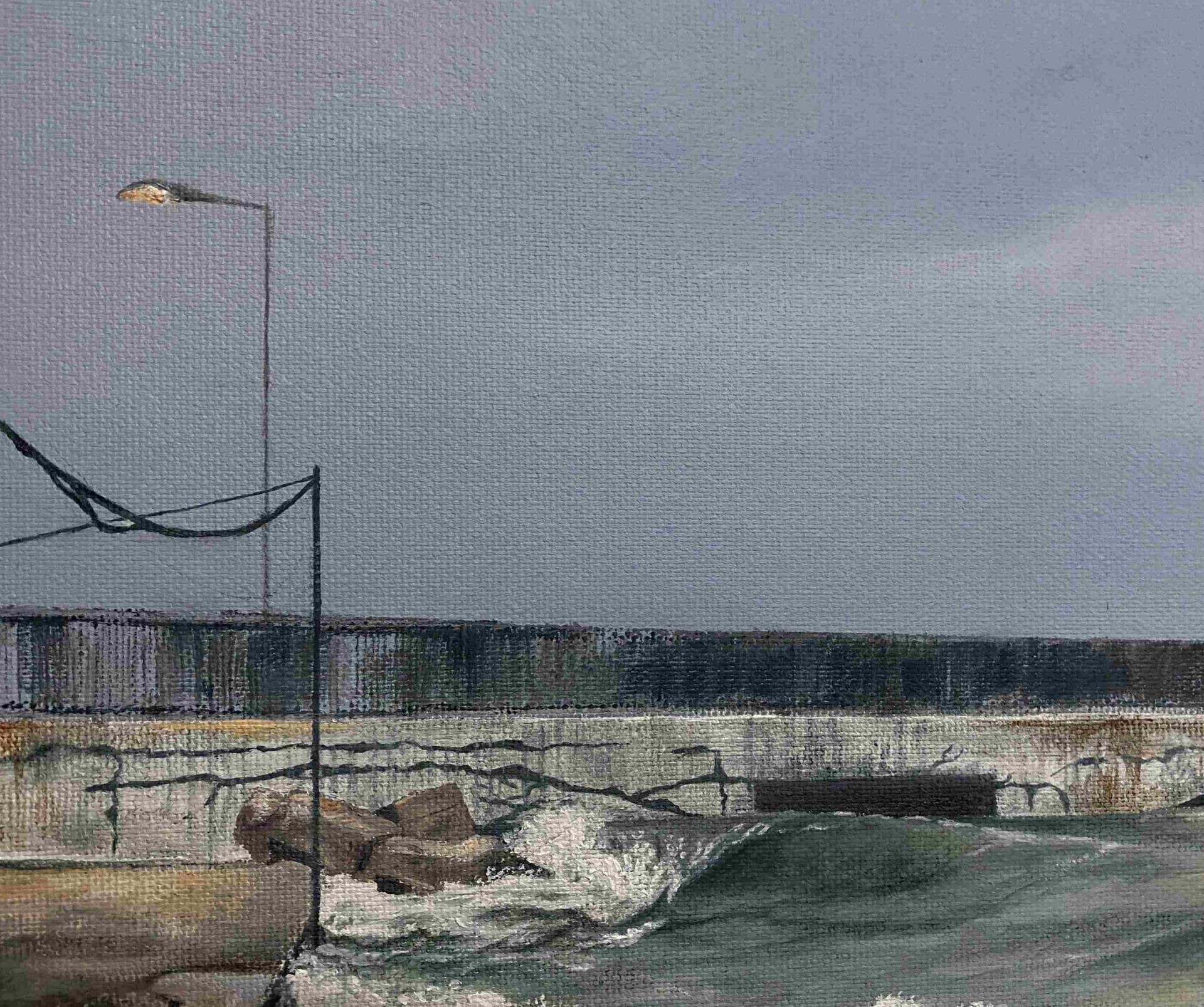'Yalnız Sahil' Yağlı Boya Tablo 50x100 cm
