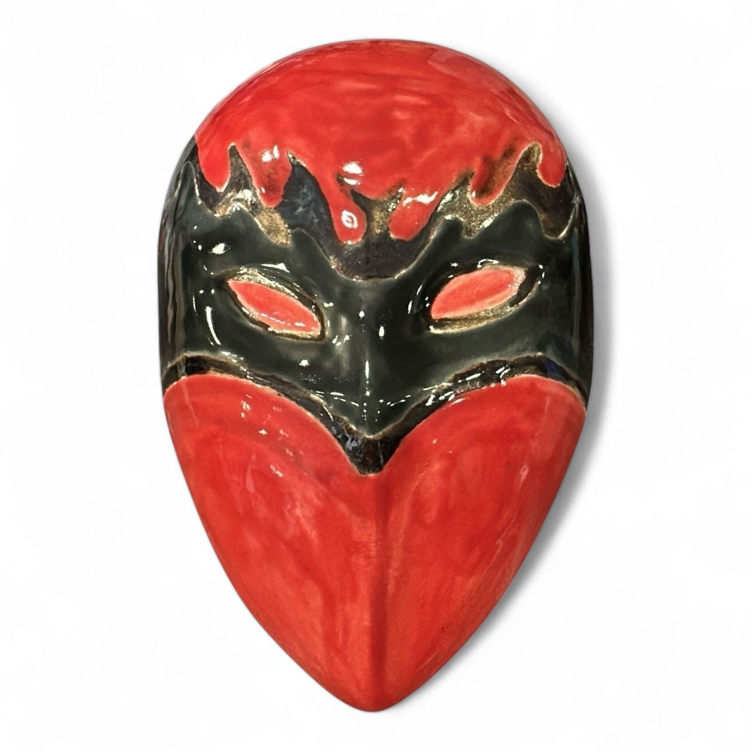 Maske (El Yapımı-Seramik) (Kırmızı-Siyah)