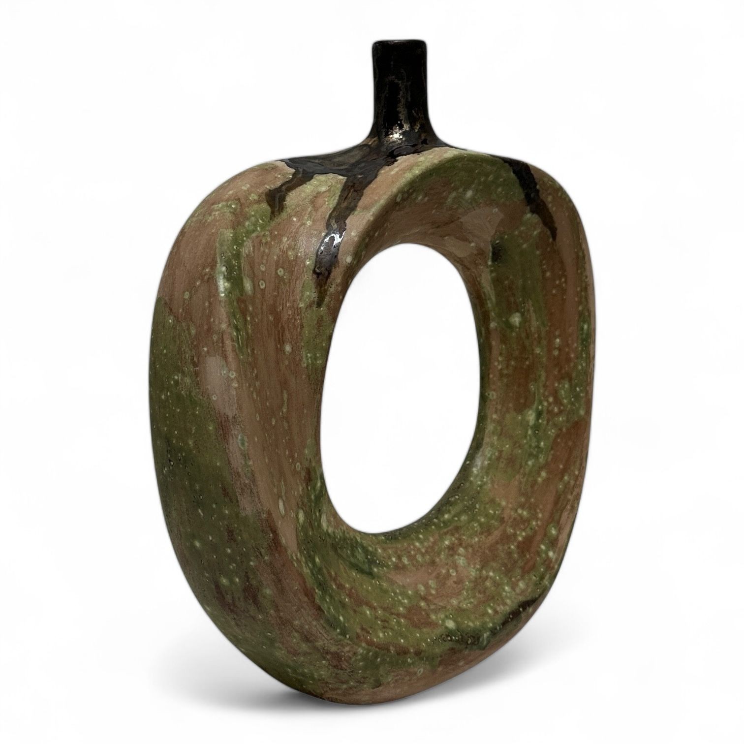 Helix Vazo (El Yapımı-Seramik) (Yeşil Krater)
