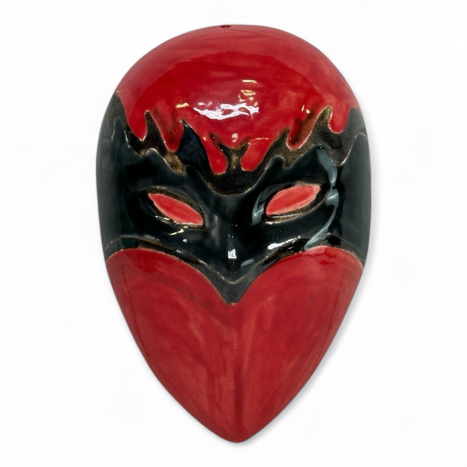 Maske (El Yapımı-Seramik) (Kırmızı-Siyah)