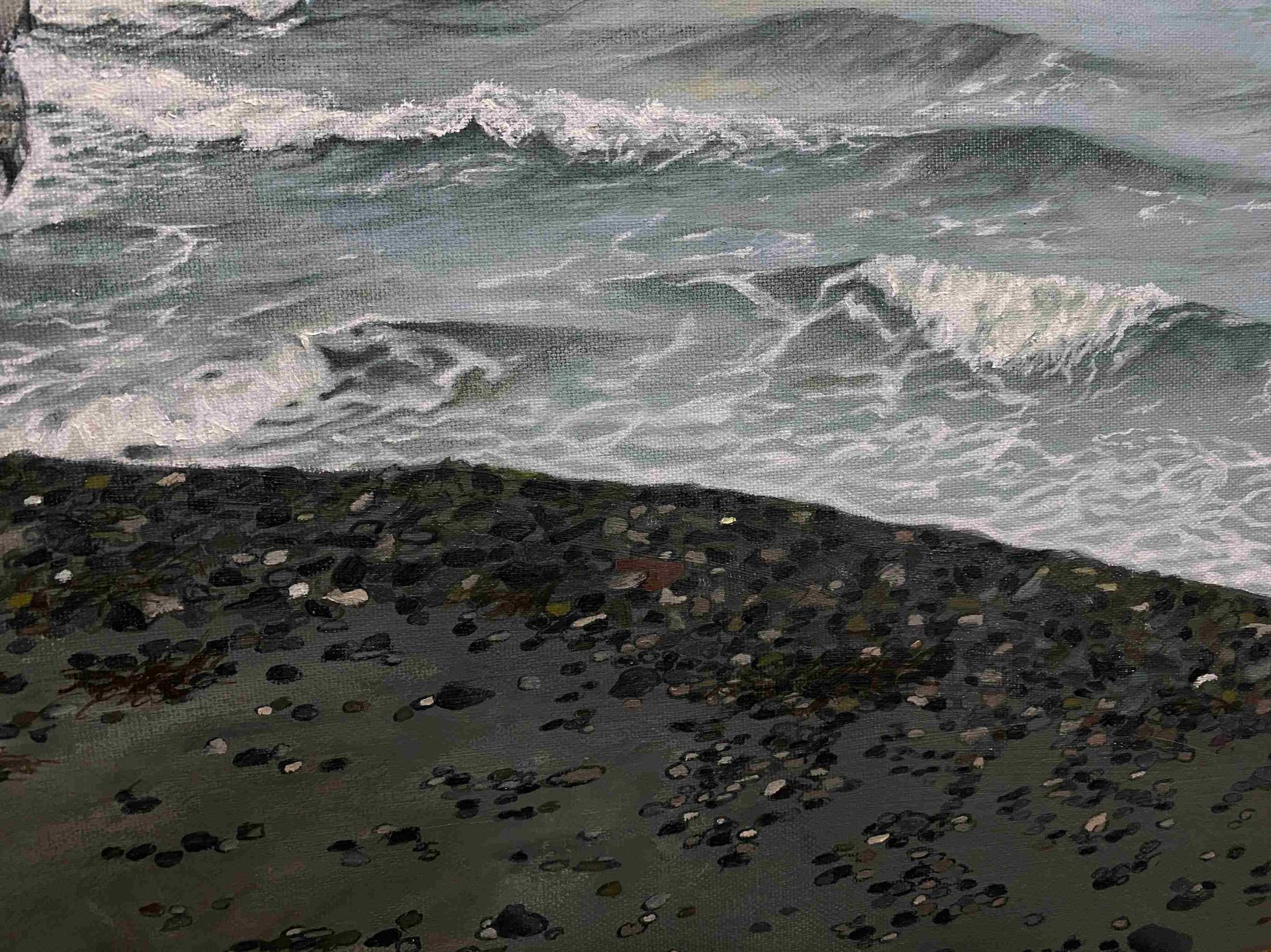 'Yalnız Sahil' Yağlı Boya Tablo 50x100 cm