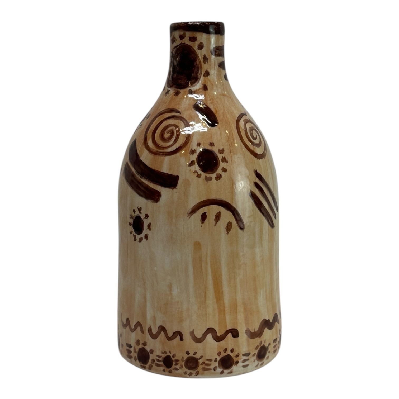 Sembol Vazo (El yapımı-Seramik) (Kahverengi)
