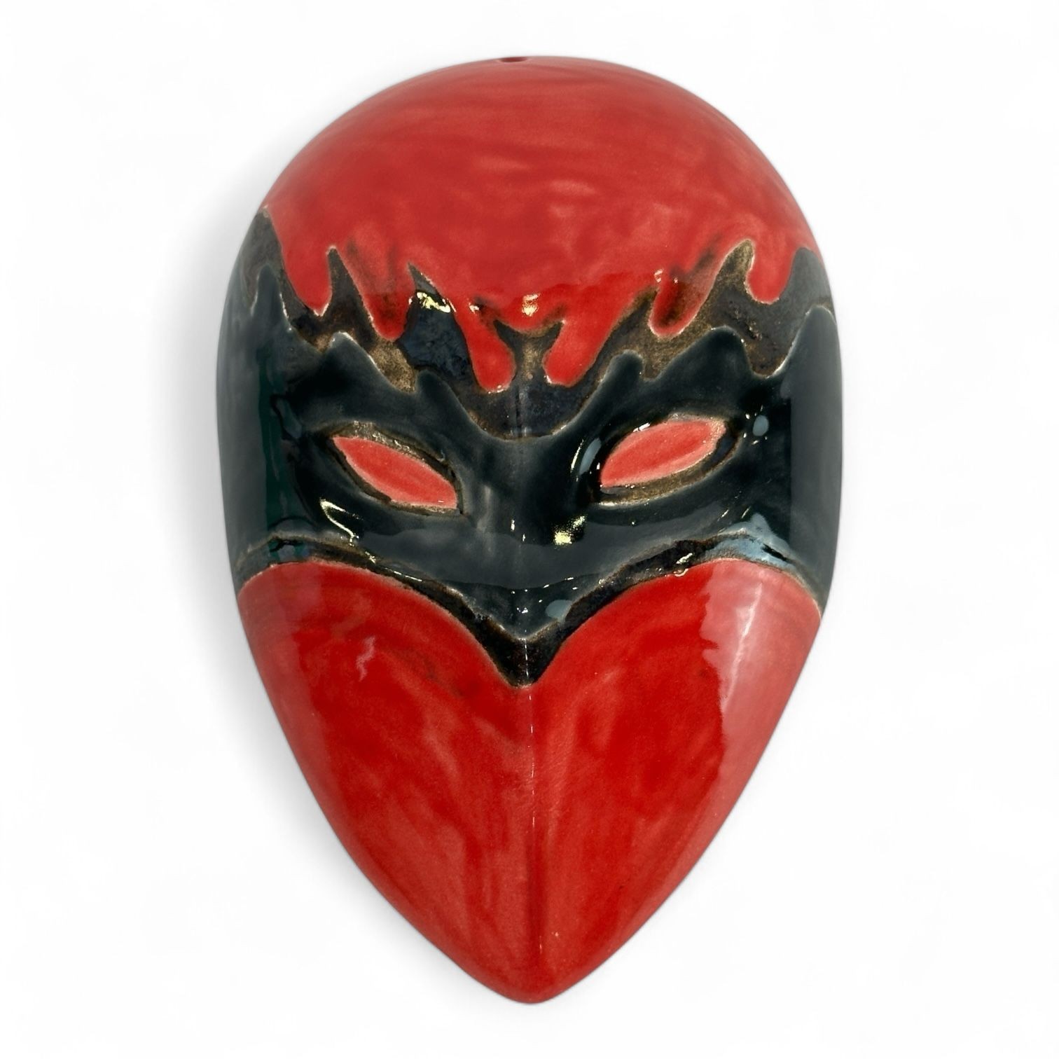 Maske (El Yapımı-Seramik) (Kırmızı-Siyah)