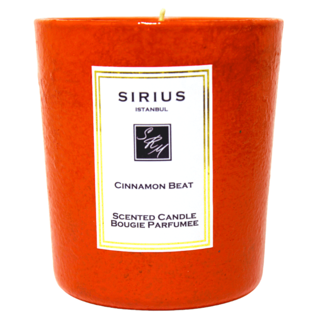 Cinnamon Scented Orange Glass Cup Candle