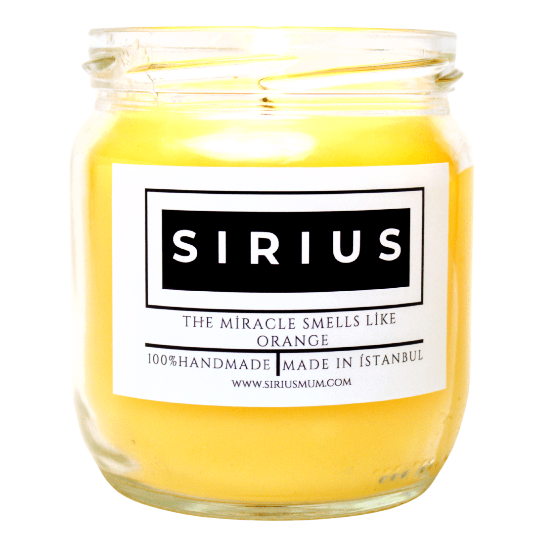 Orange Scented Glass Jar Candle Yellow