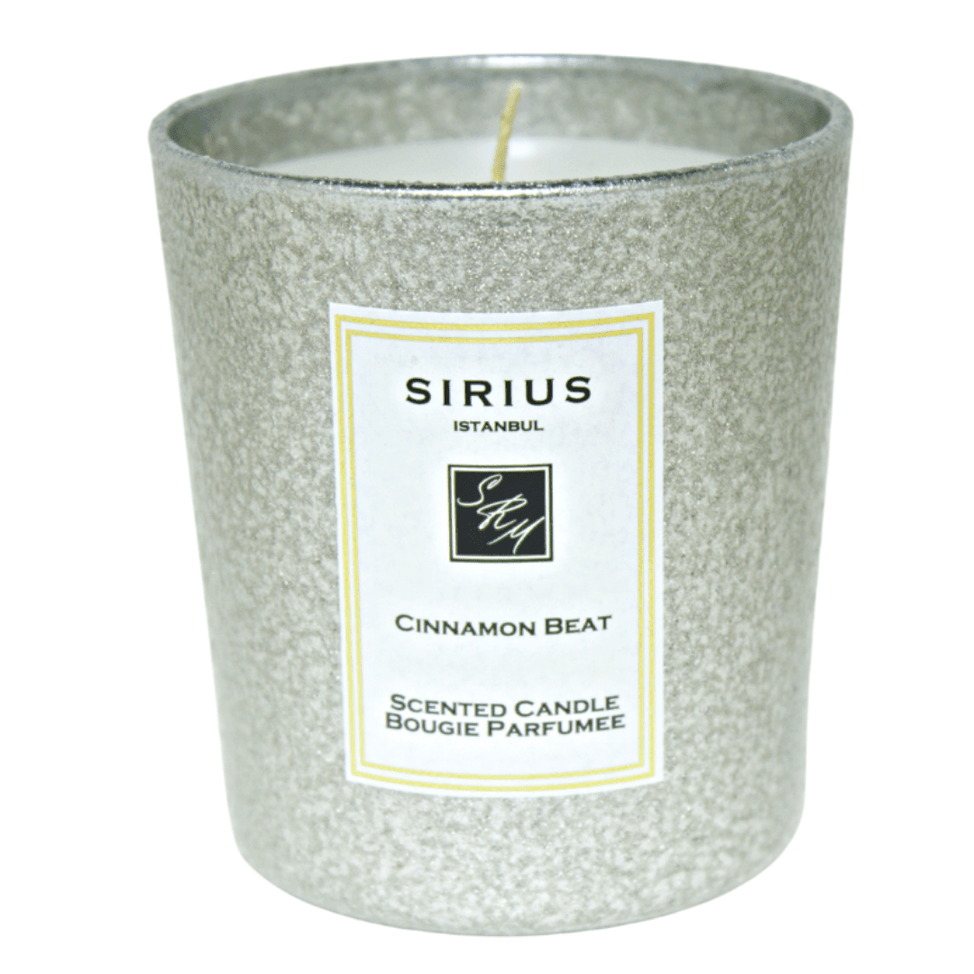 Cinnamon Scented Silver Glass Candle