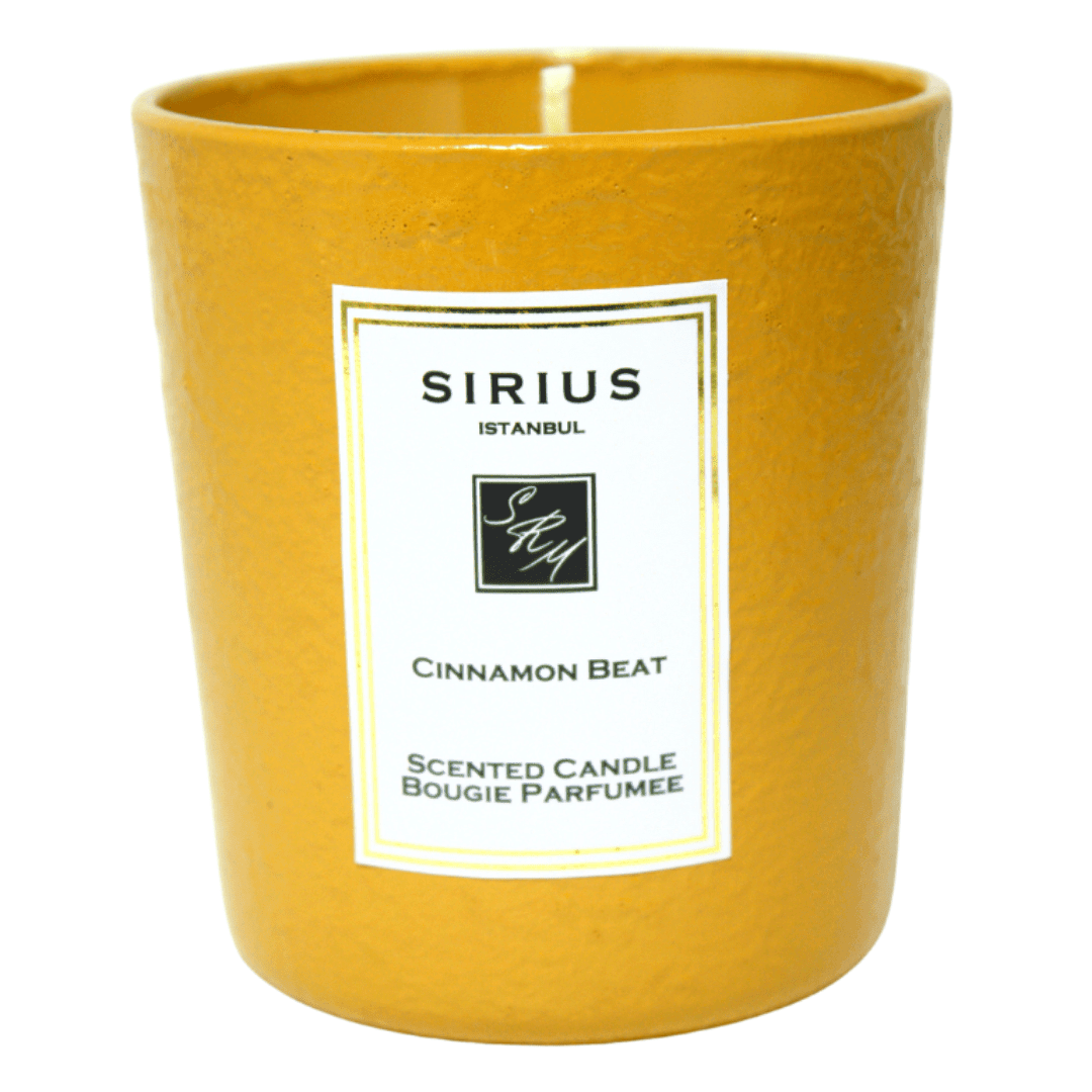Cinnamon Scented Amber Glass Candle