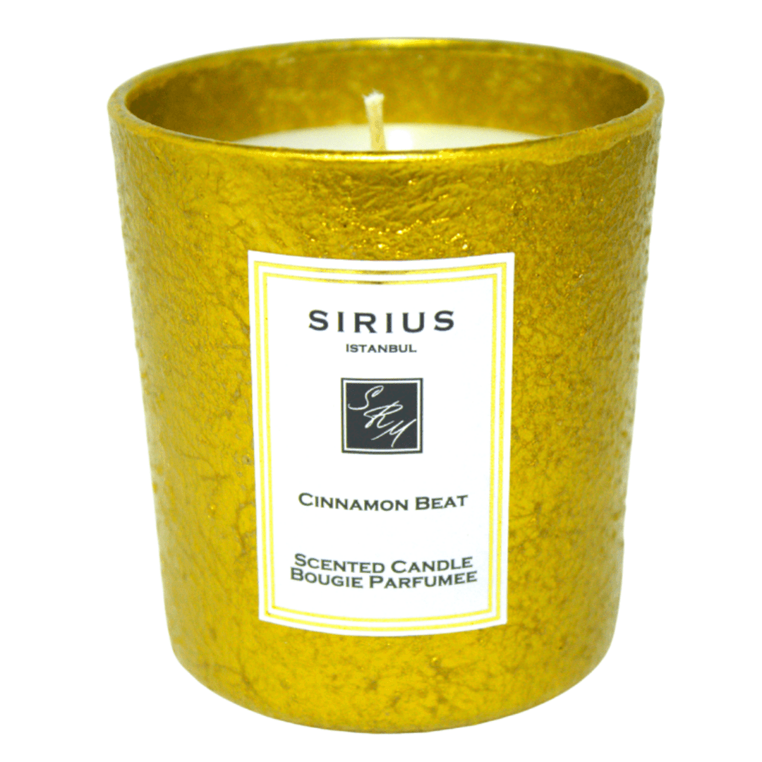 Cinnamon Scented Gold Glass Candle