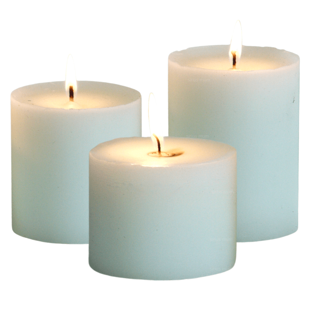 3" Large White Cylinder Candle Set Vanilla Scented