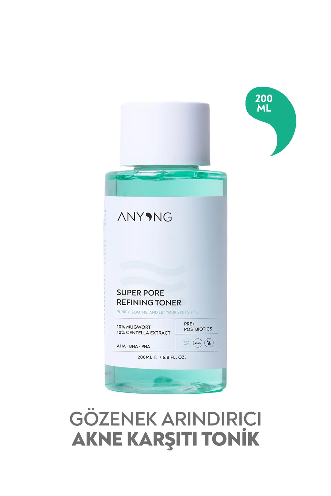 Gözenek Sıkılaştırıcı, Akne Karşıtı, Arındırıcı Tonik 200 ML (AHA & Salisilik Asit & PHA)
