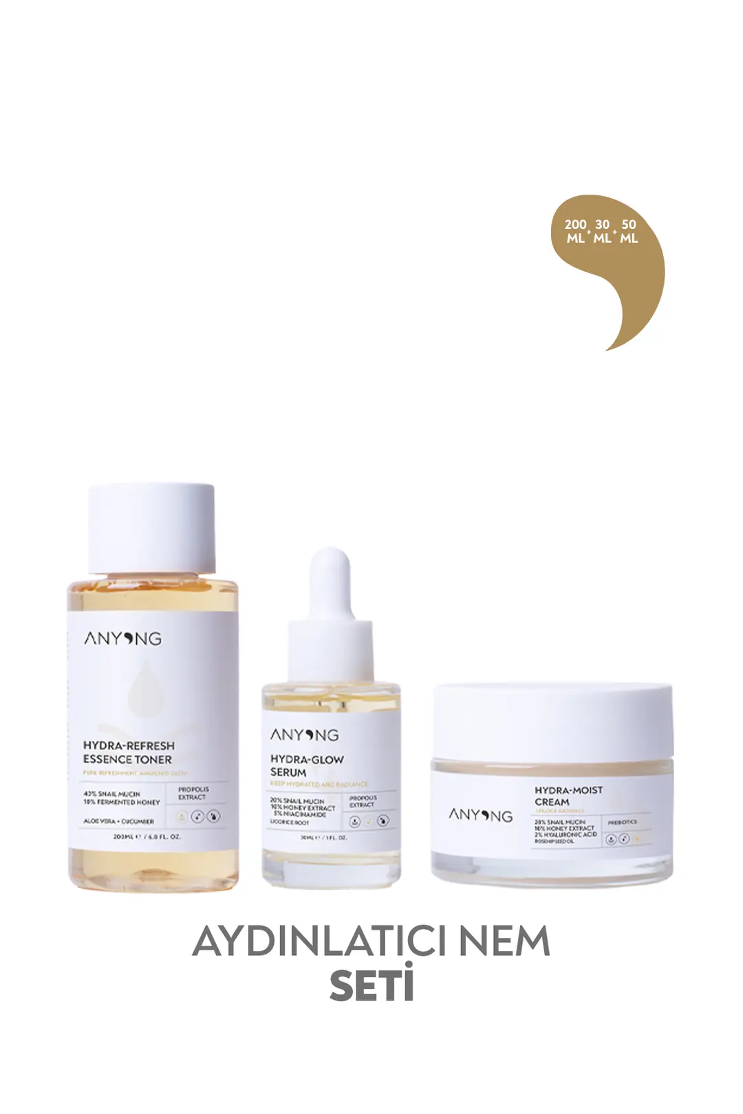 Cilt Aydınlatıcı Nem Seti 200 ML + 30 ML + 50 ML