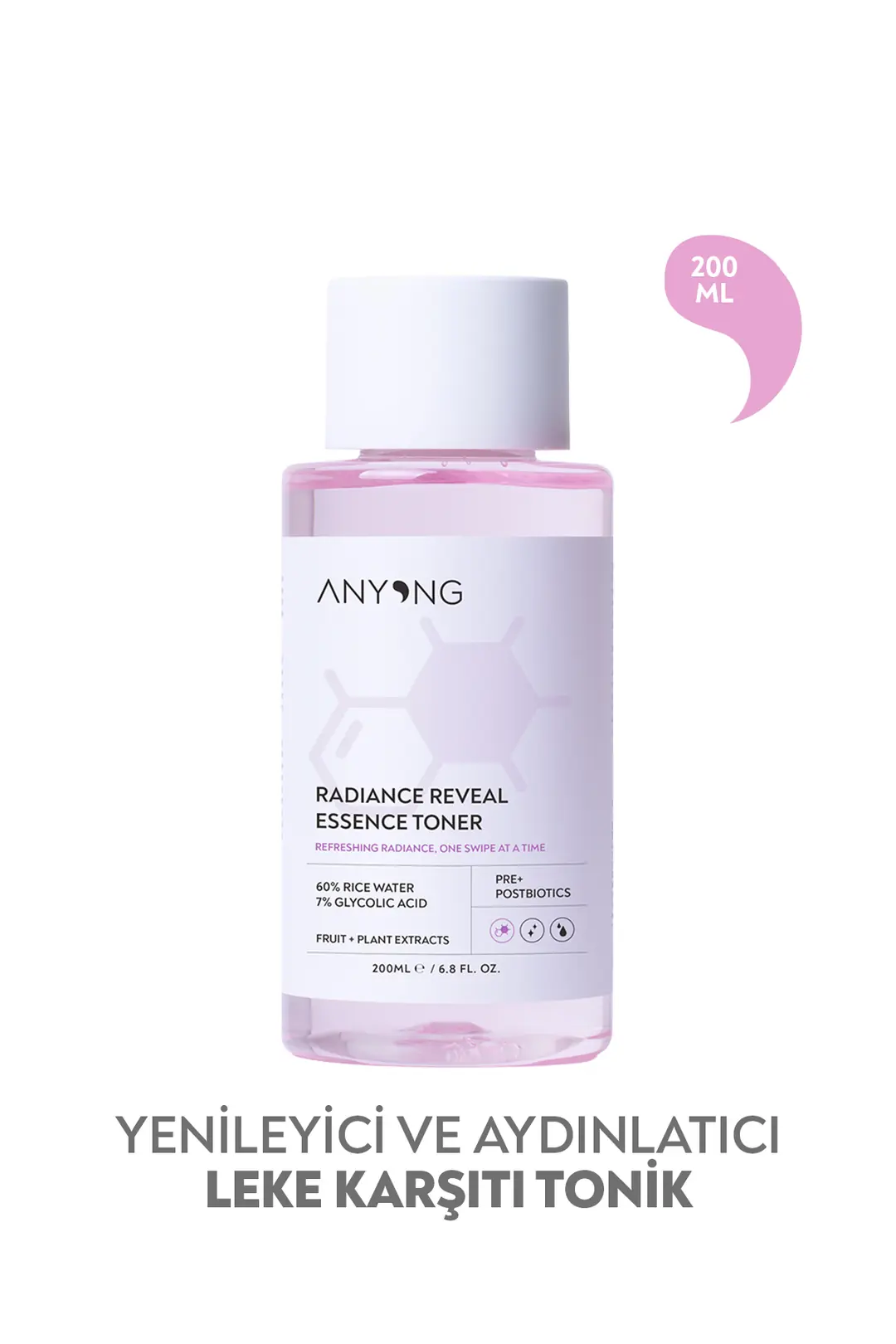 Glikolik Asit %7 Leke Karşıtı, Yenileyici, Aydınlatıcı Tonik 200 ML (%60 Pirinç Suyu & Meyan Kökü)