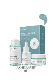 30 Günlük Akne Karşıtı ve Gözenek Arındırıcı Bakım Kiti / Karma-Yağlı Cilt Bakım Seti (Tonik Serum, Krem)/ Azelaik Asit