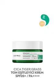  Cica Tiger Grass Ton Eşitleyici ve Kızarıklık Karşıtı Krem Light SPF 20+ PA++++ 30 ML Açık Cilt Tonları