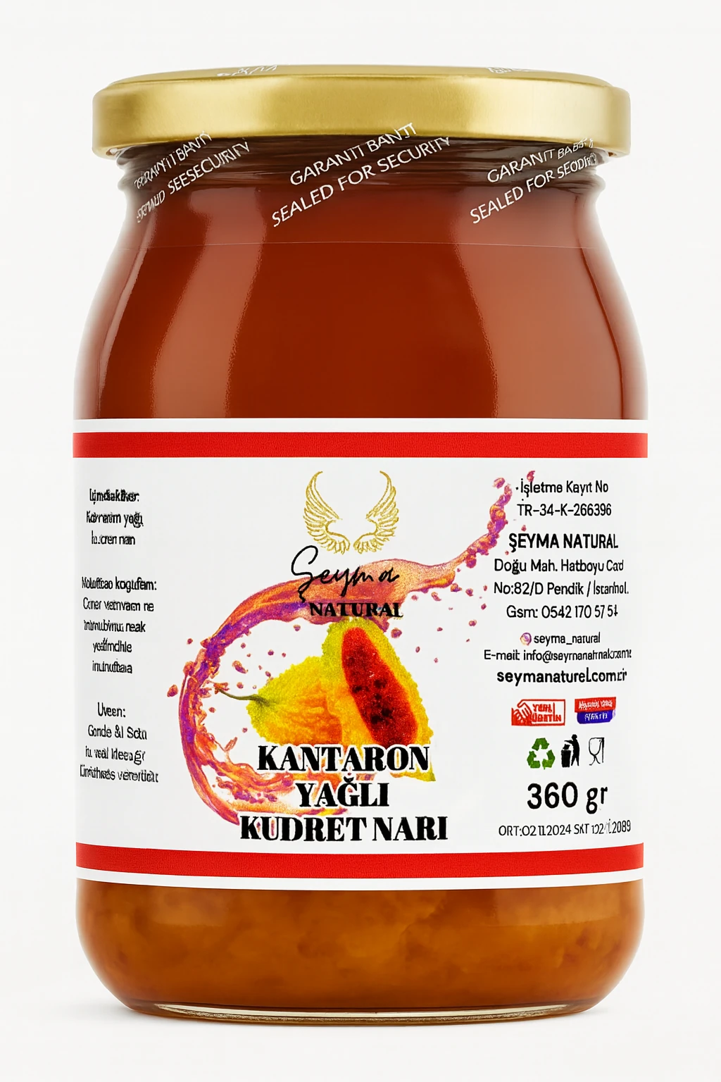 Kantaron Yağlı Kudret Narı 360 gr
