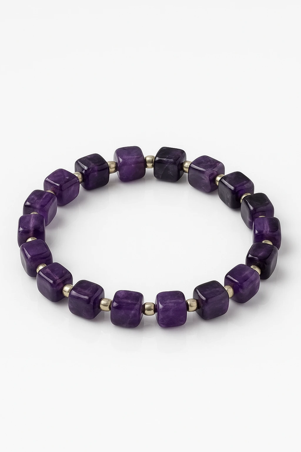 Ametist Taşı Küp Bileklik 8mm