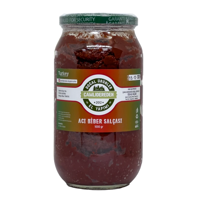 El Yapımı Doğal Acı Biber Salçası 1 kg