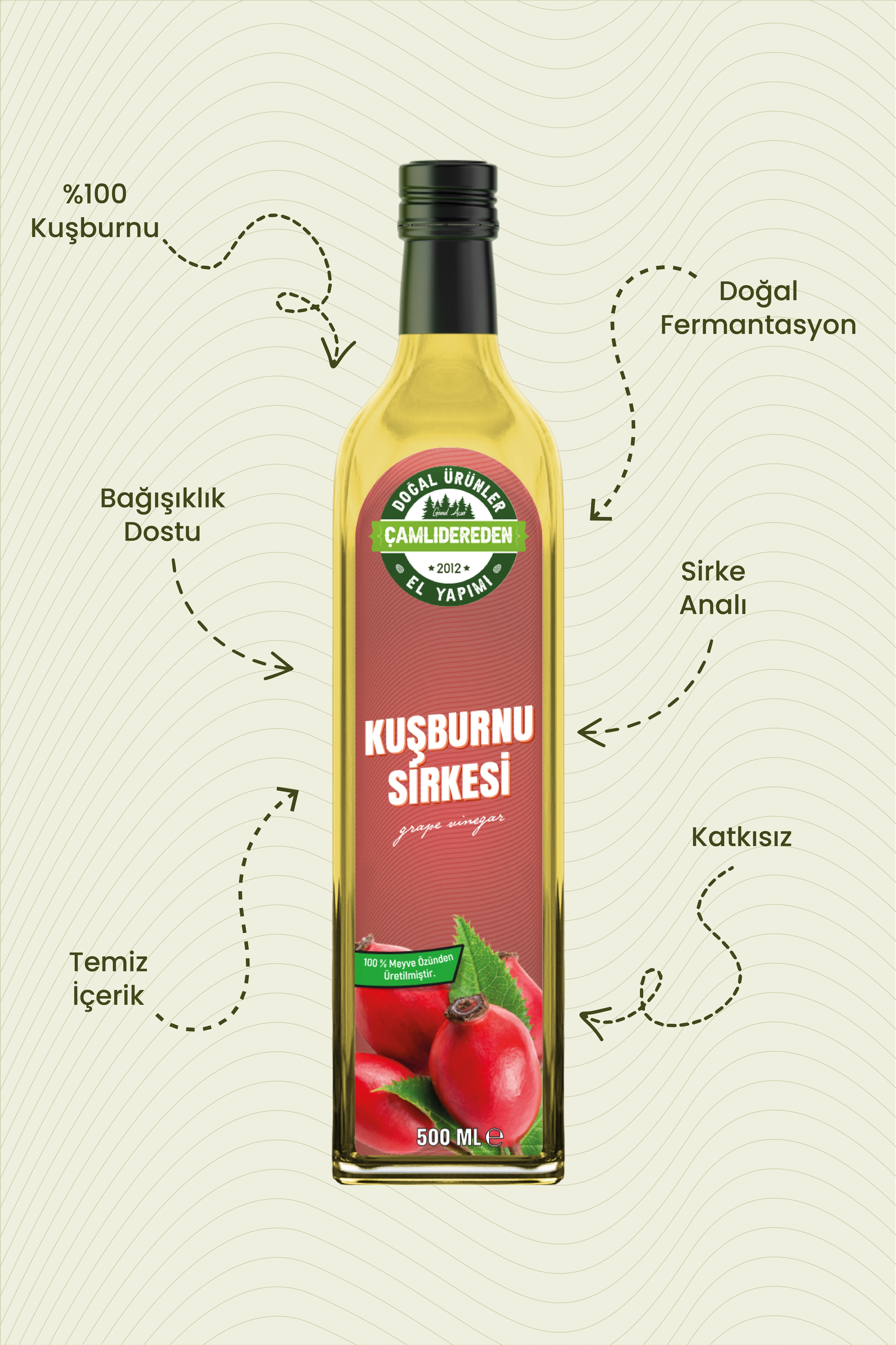 Kuşburnu Sirkesi 500 ml