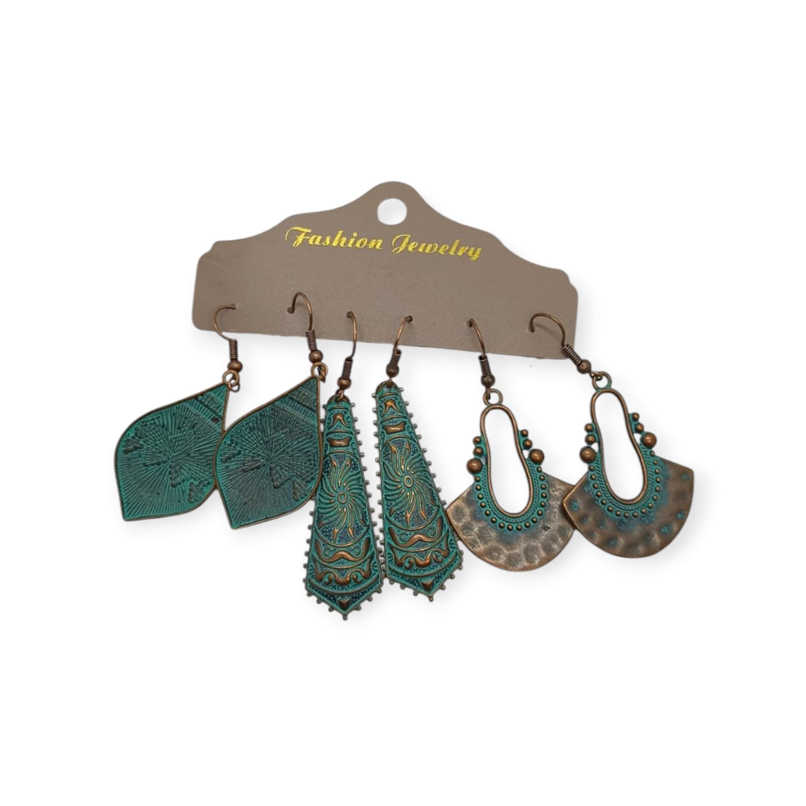 Bohem Antik Bronz, Çinko Alaşımlı Küpe 3 lü Set (1)
