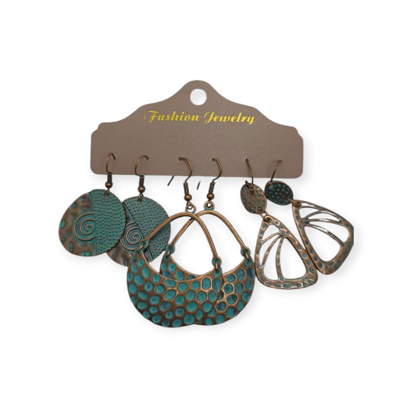 Bohem Antik Bronz, Çinko Alaşımlı Küpe 3 lü Set (3)