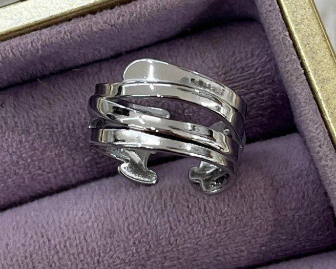 Silver Spiral Ayarlanabilir Çelik Yüzük