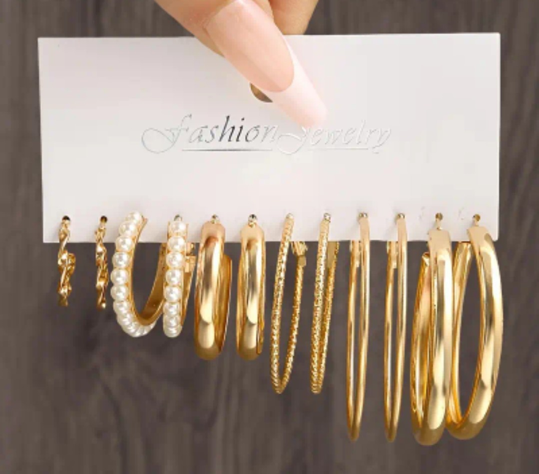 6'lı Gold Küpe Seti