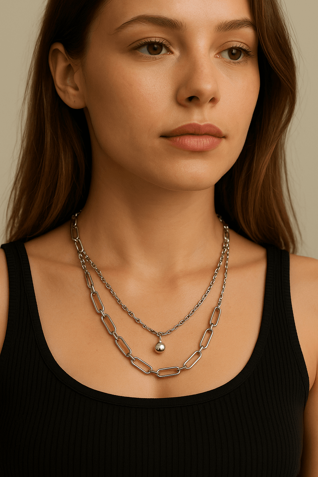 Çelik Silver Kolye