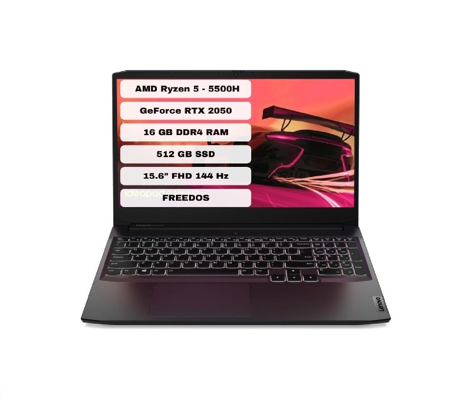  Lenovo Ideapad Gaming 3 AMD Ryzen 5 5500H 16GB 512GB SSD RTX2050 15.6" FHD Taşınabilir Bilgisayar