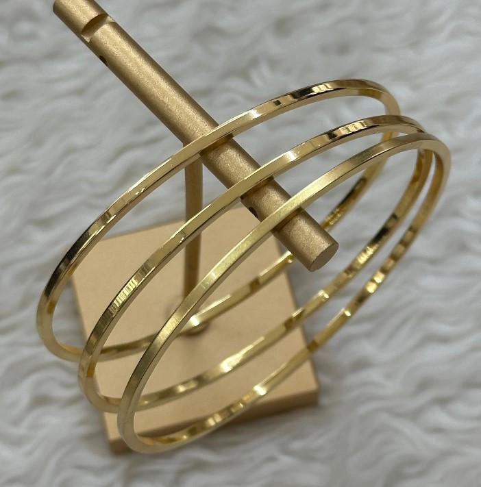 3'Lü Çelik Gold Ajda Bileklik (68mm)