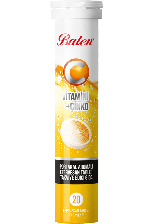 Balen C Vitamini ve Çinko İçeren Portakal Aromalı Efervesan Tablet Takviye Edici Gıda