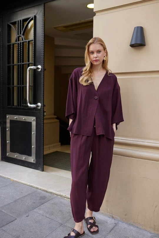 Bluz Pantolon Takım Mürdüm