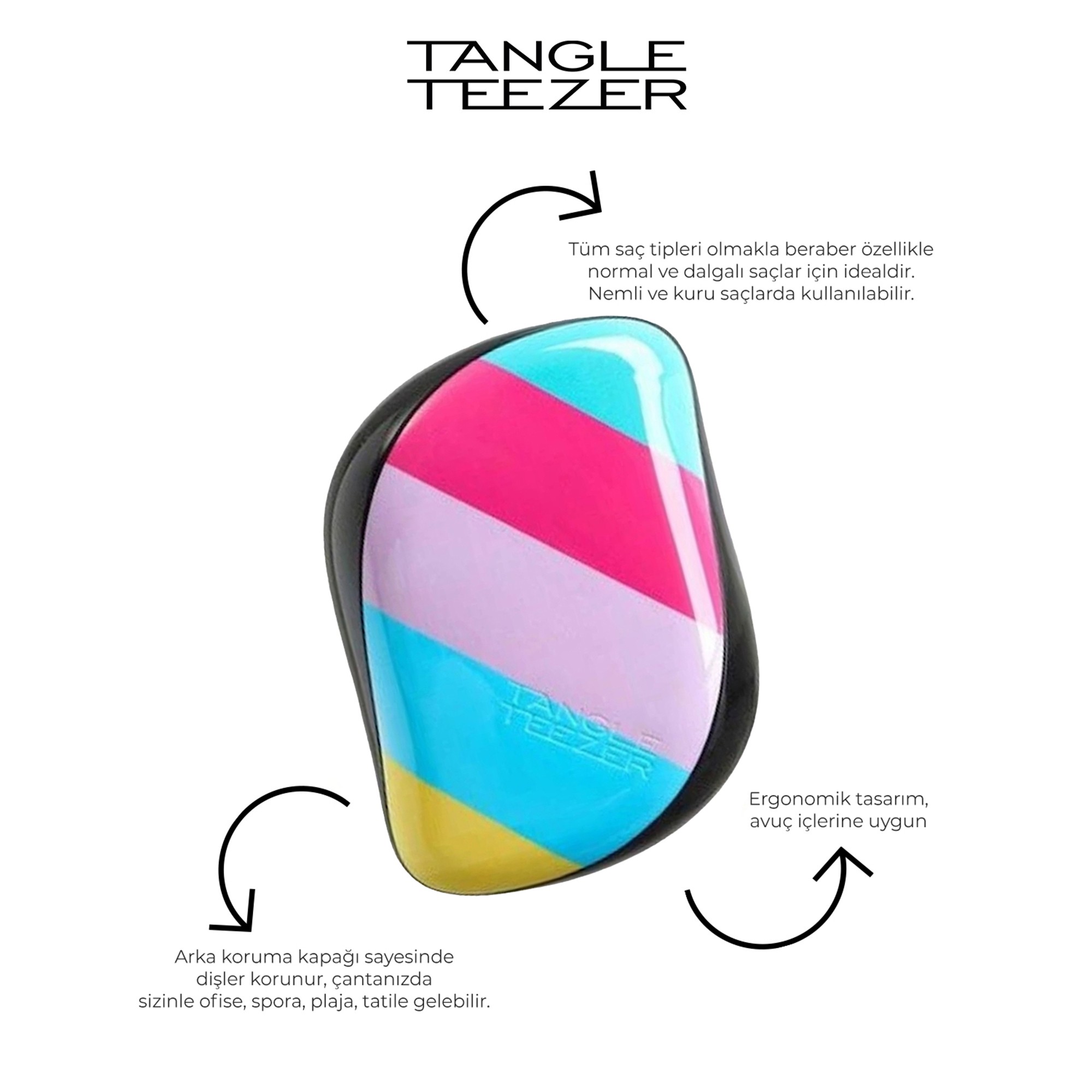 Tangle Teezer Compact Styler Stripes Saç Fırçası